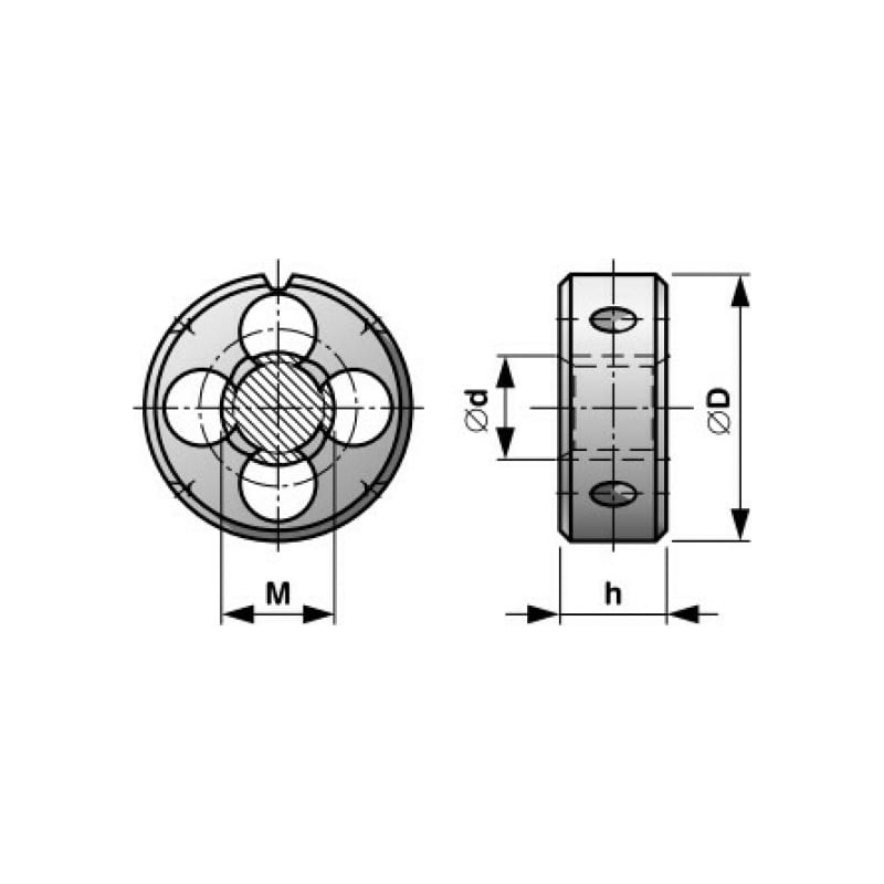 Плашка UNF 3/8"-24, 115CrV3, 30x11мм, DINEN22568, Bucovice(CzTool) 216380
