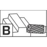Борфреза твёрдосплавная цилиндр зубчатый торец MХ-B D9.6х19х6мм, mte