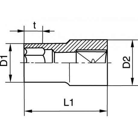 Головка 1/2" двенадцатигранная