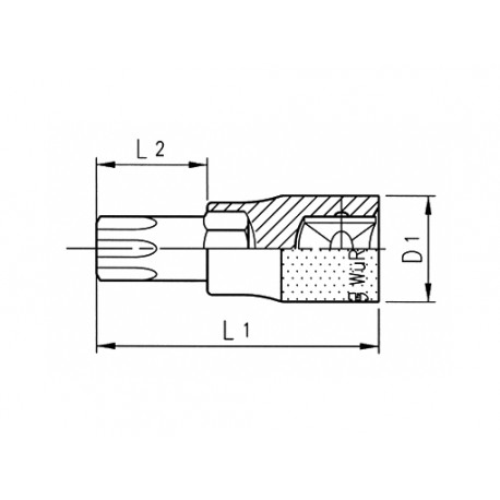 Головка 1/4" с внешним профилем TORX