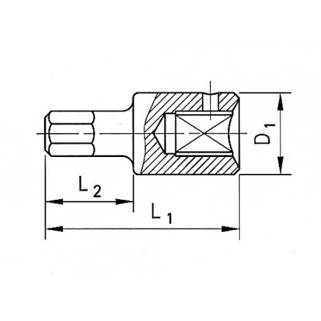 Головка 1/4" с внешним шестигранным профилем