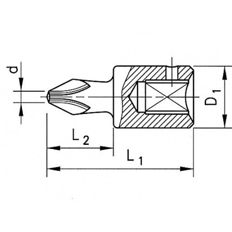 Головка 1/4" с профилем Phillips