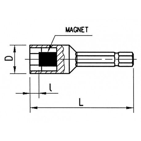 Насадка 1/4" магнитная для саморезов