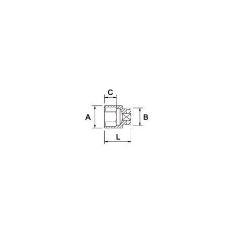 Головка усиленная 1.1/2", 6-гранная, метрическая