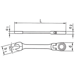 Ключ комбинированный с трещоткой SW11