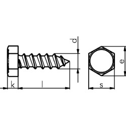 Саморез HEX DIN7976 C SW8 нержавеющая сталь A2, 5.5X45