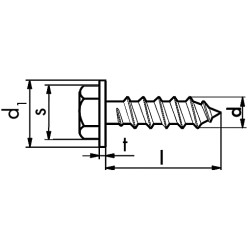 Саморез HEX DIN7976 ШБ22 С SW10 белый цинк, 6.3X16