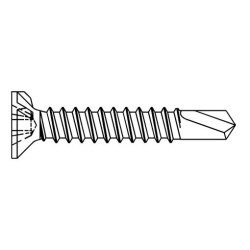 Саморез потай с зенковкой, сверло РH2 белый цинк, 3.9X38