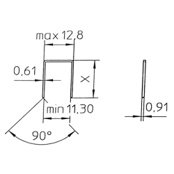 Скоба ТИП-80/А, белый цинк 12.8Х10мм