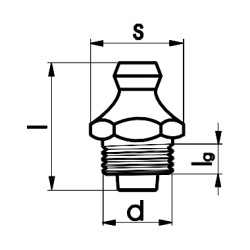 Пресс масленка прямая DIN71412 A H1 (цинк) WS7 6гран, M6