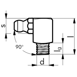 Пресс масленка прямая 90° DIN71412 C H3 (цинк) SW11 6гран, M10х1