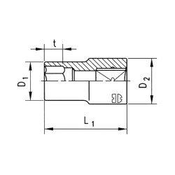 Головка торцевая 1/4" MULTI 6мм