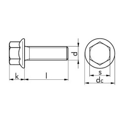 БОЛТ-6ГР-ФЛАНЦ-DIN6921-8.8-(A2K)-M16X50