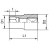 Головка силовая кор. 3/4" SW22