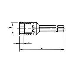 Шестигранный наконечник для SW8 1/4 без магнита