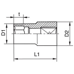 Головка силовая кор. 1" SW41