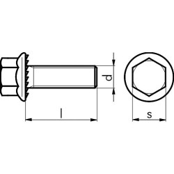 БОЛТ-6ГР-ФЛАНЦ/ЗУБЧ-8.8-WS13-(A2C)-M8X25