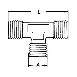 Соединитель-тройник, внешняя резьба 1/4"-1/4"-1/4"