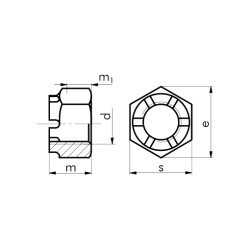 ГАЙКА-КОРОН-DIN935-8-A-WS19-(A2K)-M12