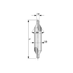 Сверло центровочное 0.8x20,0мм, HSS-G DIN333, Ruko 217008