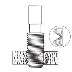 Метчик бесстружечный М2.5х0.45 (машинный, накатной), HSSE-TiN, DIN371, Voelkel 35528