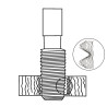 Метчик бесстружечный М2.5х0.45 (машинный, накатной), HSSE-TiN, DIN371, Voelkel 35528