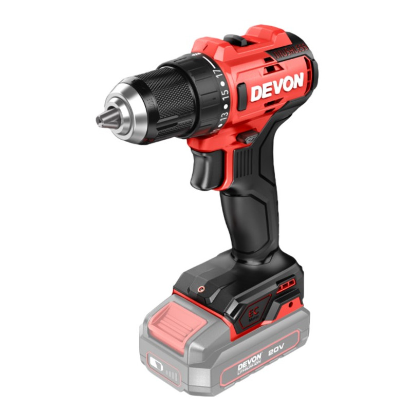 Аккумуляторная дрель шуруповёрт DEVON 5210-Li-20/ brushless / 55Hm / 20V / без З/У и АКБ Аккумуляторная дрель шуруповёрт DEVON 5210-Li-20/ brushless / 55Hm / 20V / без З/У и АКБ