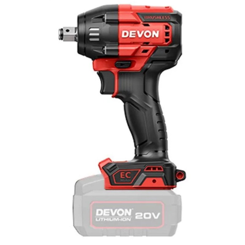Аккумуляторный гайковерт DEVON 5765-Li-20/ brushless / 1/2. / 650 Hm / 20V / без З/У и АКБ Аккумуляторный гайковерт DEVON 5765-Li-20/ brushless / 1/2. / 650 Hm / 20V / без З/У и АКБ