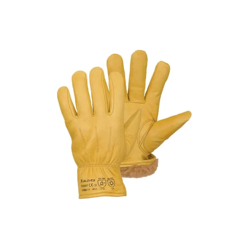 Перчатки кожаные ч/з SOBAT утеплённые (иск. мех) р.10 Перчатки кожаные ч/з SOBAT утеплённые (иск. мех) р.10