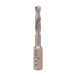 Сверло спиральное короткое Hex-1/4" D4.2x45/20мм (3хD), HSS-G, 118°, Voelkel 67142