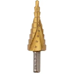 Сверло ступенчатое D4-20мм, HSS-G (M2) TiN, 9ступ., Хв.=8мм, ПРО 30106013