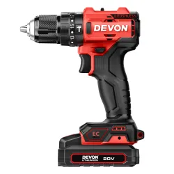 Аккумуляторная дрель шуруповёрт DEVON 5210-Li-20/ brushless / 55Hm / 20V / с З/У и АКБ- 2шт., (2Ah), сумка