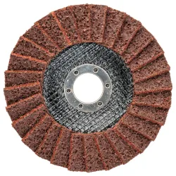 Круг лепестковый торцевой флисовый КЛТ2-D125х22.2мм, сталь/нержавейка, MED (средний), mte