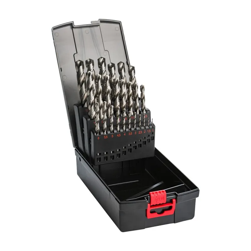 Набор сверл спиральных D1-13мм, HSSCO5, DIN338, 25шт, PRO mte