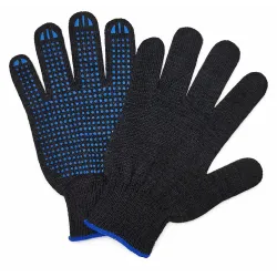 Перчатки рабочие с ПВХ, 5 нитей, черные, пара