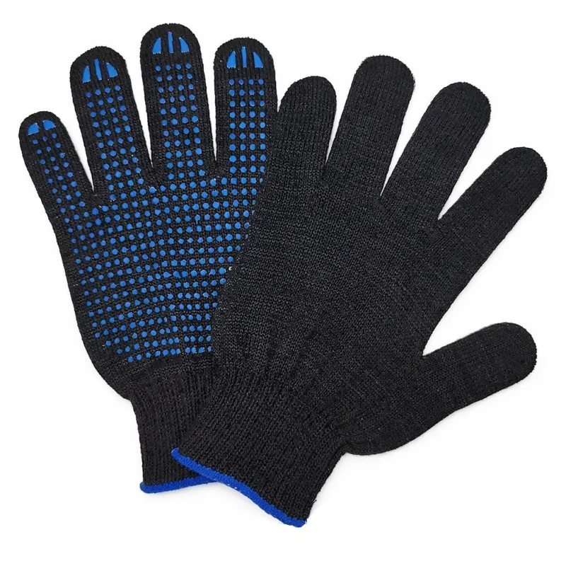 Перчатки рабочие с ПВХ, 5 нитей, черные, пара