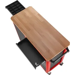 Тележка инструментальная (верстак) серии WORKBENCH без инструментов, деревянная столешница, 7 выдвижных ящиков, отделение с расп