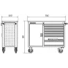 Тележка инструментальная (верстак) серии WORKBENCH без инструментов, деревянная столешница, 7 выдвижных ящиков, отделение с расп