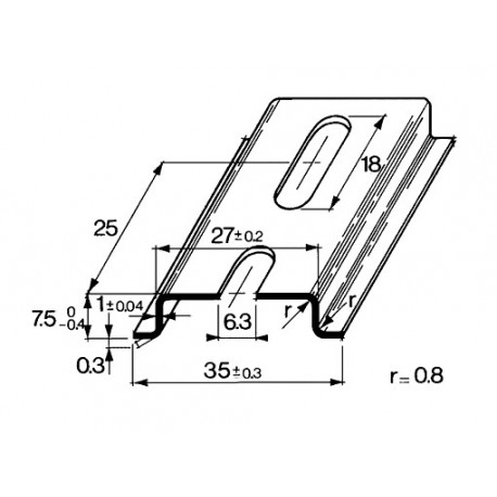 Дин рейка 35 мм чертеж