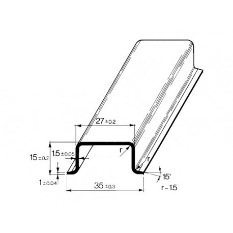 Дин рейка 35 мм чертеж