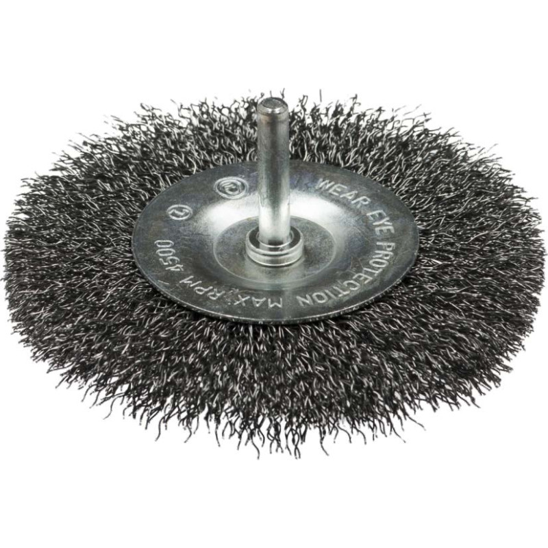 Щетка дисковая, гофрированная для дрели D100мм/S=0.3мм/ХВ=d6мм, сталь, Expert, RPM=20000 Щетка дисковая, гофрированная для дрели D100мм/S=0.3мм/ХВ=d6мм, сталь, Expert, RPM=20000