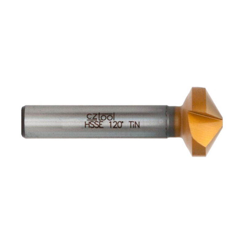 Зенковка ц/х 120° D20.5мм, HSSE-Co5 TiN, Z=3, L63мм/d10мм, CzT 891205 Зенковка ц/х 120° D20.5мм, HSSE-Co5 TiN, Z=3, L63мм/d10мм, CzT 891205