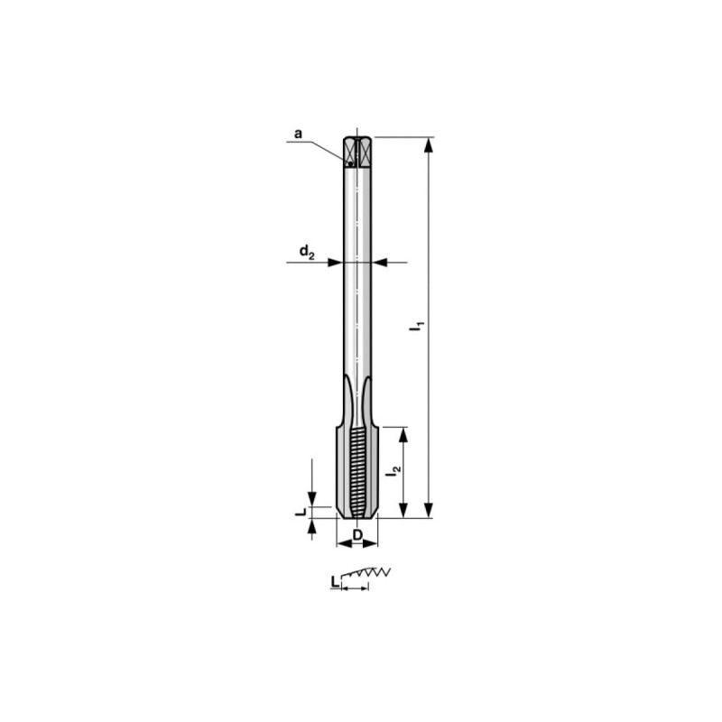 Метчик машинный С/О М12х1, HSS, (синий), DIN374, H-Tools 260122EHT